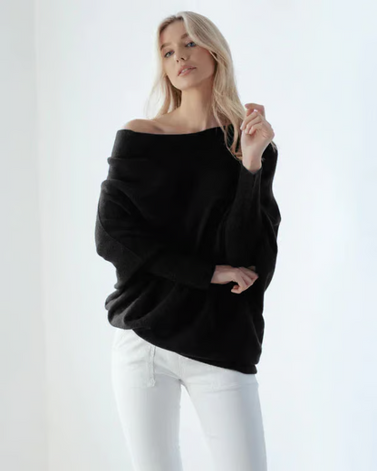 ✨ Kvinnors Asymmetriska Draperade Tröja